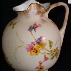 lovely hand-painted porcelain pitcher made by Royal Crown Derby, England in 1894